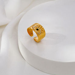 Anelli aperti con polsino in acciaio inossidabile 304 e strass per donna&nbsp;CV9797-1