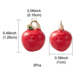 2 Uds. Encantos de esmalte de latón&nbsp;KK-YW0001-88