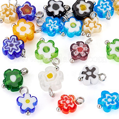 20 Stück handgefertigte Millefiori-Glasanhänger&nbsp;PALLOY-TADJ00003