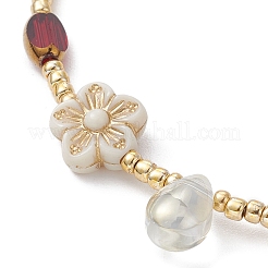 Armband aus Glassamen und Kunststoffperlen für Damen&nbsp;BJEW-JB09687