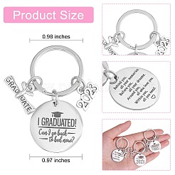 9 Sets Abschlussgeschenk Edelstahl Schlüsselanhänger Ring für neue Absolventen&nbsp;JX528A