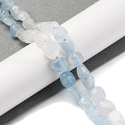 Natürliche Regenbogen Mondstein & Aquamarin Perlen Stränge&nbsp;G-L610-B03-01