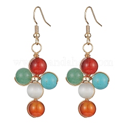 Set di gioielli con croce con pietre preziose naturali e sintetiche&nbsp;SJEW-JS01284-01