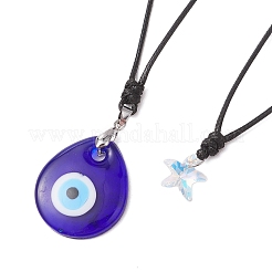 Fabrication de collier en cordon polyester ciré réglable&nbsp;AJEW-JB01308-02