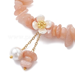 Braccialetti con ciondoli in perline di pietra solare naturale&nbsp;BJEW-JB12312-01