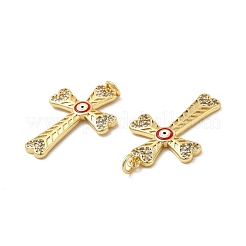 Colgante micropavé cubic zirconia de latón&nbsp;KK-E068-VB264-2