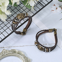 Lederarmbänder mit breiter Kordel und mehreren Strängen&nbsp;BJEW-WH20009-04