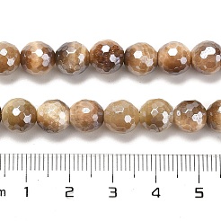 Galvanisierte natürliche Tigerauge-Rundperlenstränge&nbsp;G-L598-A04-02
