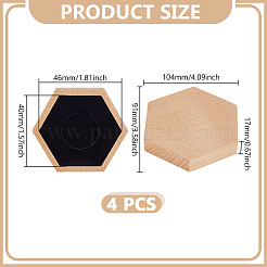 Boîtes à monnaie hexagonales en bois&nbsp;CON-WH0089-129