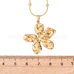 Collane con ciondolo a forma di fiore in acciaio inossidabile 304 testurizzato per donna&nbsp;NJEW-C117-01A-G
