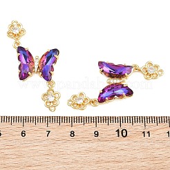 Ciondoli connettore in ottone micro pavé di zirconi cubici&nbsp;CU-CBACDF6-01G-14