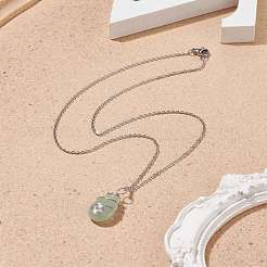 Collana di ciondoli di pietre preziose naturali avvolte in filo di rame a goccia&nbsp;NJEW-JN03927