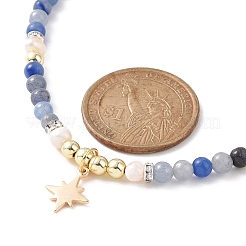 Armband und Halskette mit Sternenanhänger aus Messing&nbsp;SJEW-JS01268