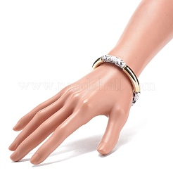 Braccialetto elastico con perline in tubo curvo acrilico&nbsp;BJEW-JB08444-02