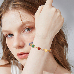 2 Stück runde Armbänder aus natürlichen Edelsteinperlen für Damen&nbsp;BJEW-UN00019