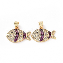 Pendenti in zirconi cubici trasparenti in micro pavè di ottone&nbsp;ZIRC-F135-02G-03