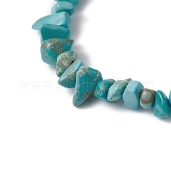 Braccialetti elastici in scaglie di turchese sintetico per donna&nbsp;BJEW-JB11343-12