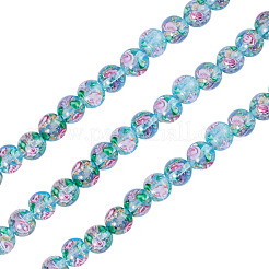 1 brin de perles de lampwork faites à la main en sable doré&nbsp;LAMP-TA0002-09G