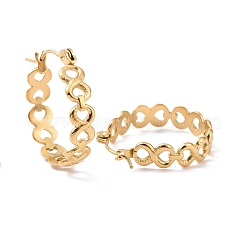 Orecchini a cerchio infinito in acciaio inossidabile 304 con placcatura ionica (ip) per donna&nbsp;EJEW-G293-28G