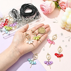 DIY Ballett Mädchen Legierung Anhänger Ohrringe/Halskette machen Kits&nbsp;DIY-YW0012-23
