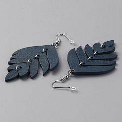 Ohrhänger aus Holzblättern&nbsp;EJEW-WH0010-25P-03