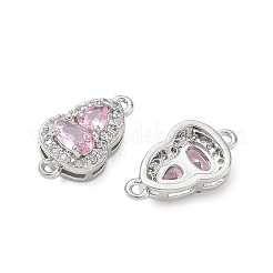 Charms de conector de enlaces de circonita cúbica con micro pavé de latón&nbsp;KK-K351-77P-05