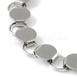 Bracciali a catena tonda piatta in acciaio inossidabile 201 anti-ossidazione per donne e uomini&nbsp;BJEW-I316-08B-P