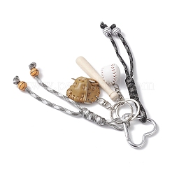 Décorations suspendues en cuir PU et bois&nbsp;HJEW-JM04288