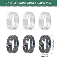 12 bague en acier inoxydable 304&nbsp;RJEW-UN0001-18