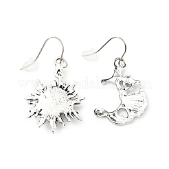 Boucles d'oreilles asymétriques lune et soleil en perles de résine&nbsp;EJEW-C036-01E