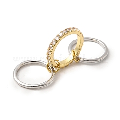 Micro ottone spianare anelli zirconi&nbsp;RJEW-P166-01A-01