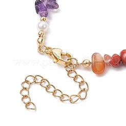 Chakra-Armbänder aus natürlichem Rosenquarz&nbsp;BJEW-JB11740-01