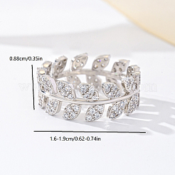 Anelli da dito da donna in ottone con micro pavé di zirconi cubici&nbsp;UM5323-6