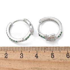 Latón cúbicos pendientes de aro zirconia&nbsp;EJEW-Q014-05P