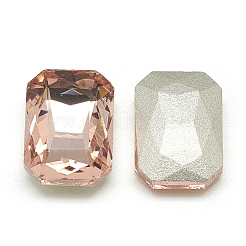 Cabochons en verre avec strass de dos avec point&nbsp;RGLA-T079-8x10mm-08