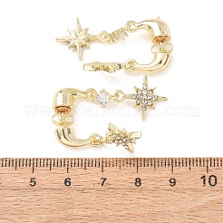Boucles d'oreilles pendantes en laiton et strass&nbsp;EJEW-B0160-01G