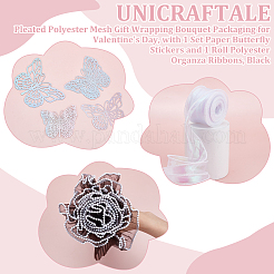 Geschenkverpackung aus plissiertem Polyesternetz für Blumenstrauß zum Valentinstag&nbsp;DIY-UN0006-65A