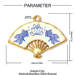 Pendentifs en acier inoxydable 304 imprimé avec émail&nbsp;SA-OY003-02G