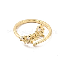 Anneaux de manchette ouverts en laiton micro pavé de zircone cubique&nbsp;RJEW-R146-07A-G
