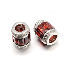 Micro colonna ottone spianare zirconi grande buco perline&nbsp;ZIRC-N017-21-NR