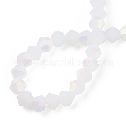 Brins de perles en verre dépoli imitation jade bicône&nbsp;EGLA-A039-J4mm-MB06