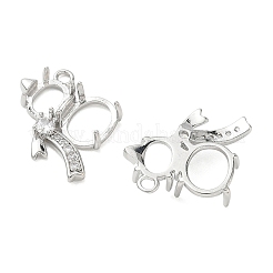 Montatura cabochon pendente con micro pavé di zirconi chiari in ottone&nbsp;KK-C259-07P