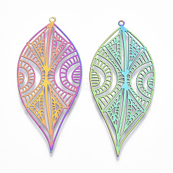 Pendentifs en filigrane d'acier inoxydable 201 avec placage ionique (IP)&nbsp;X-STAS-T057-09