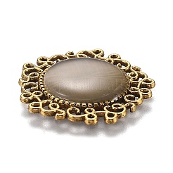 Hohle Retro-Plastikimitation Katzenauge Cabochons&nbsp;KK-Z004-01A-AG