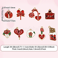 45 stücke 9 stile valentinstag thema legierung emaille anhänger&nbsp;FIND-CJ0003-80