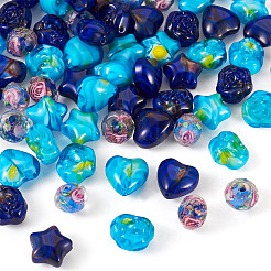80 brin de perles de verre millefiori de 8 styles&nbsp;GLAA-TA0003-43B
