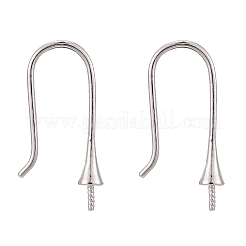925 crochet de boucle d'oreille en argent sterling plaqué rhodium anti-ternissement&nbsp;STER-I016-101P