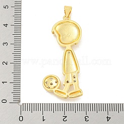 Ciondoli in ottone con placcatura a cremagliera con micro pavé di zirconi chiari&nbsp;KK-K341-76A-G
