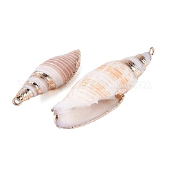 Grandi ciondoli in conchiglia naturale galvanizzata&nbsp;SSHEL-Q100-28KCG