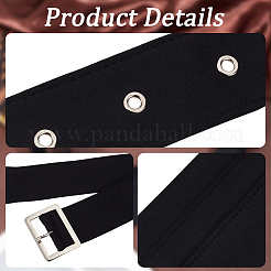 1 ceinture abdominale en tissu noir&nbsp;AJEW-GF0014-51P